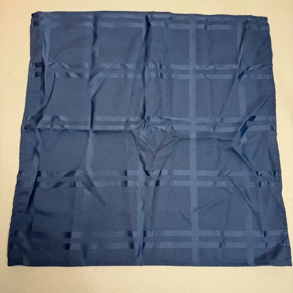 Food Network Stain-Resistant Microfiber Check Napkin Blue Set of 8 Fabric Cloth